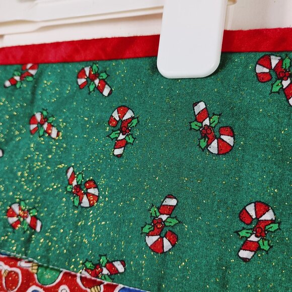 Handmade Christmas Lap Quilt Blanket With Handprint Designs Holiday Keepsake - Picture 7 of 10